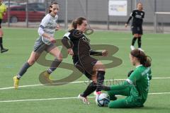 2024_2_10 - 2. Bundesliga Frauen - Saison 2023/24 - Freundschaftsspiel - FC Ingolstadt 04 Frauen - Schwaben Augsburg - Pija Reininger FCI - Sarah Reißner Torwart Augsburg - Foto: Meyer Jürgen