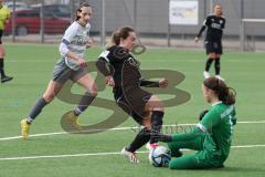 2024_2_10 - 2. Bundesliga Frauen - Saison 2023/24 - Freundschaftsspiel - FC Ingolstadt 04 Frauen - Schwaben Augsburg - Pija Reininger FCI - Sarah Reißner Torwart Augsburg - Foto: Meyer Jürgen