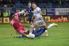 3. Liga; SV Waldhof Mannheim - FC Ingolstadt 04; Patrick Schmidt (9, FCI) Seegert Marcel (5 WM) Torwart Bartels Jan-Christoph (23 WM) Torchance vergeben