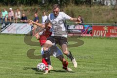 A-Klasse - Saison 2022/2023 - SV irsching - Knodorf - TV 1911 Vohburg  - Nicolas Nest weiss Irsching - Timo Sedlmeier rot Vohburg #5 - Foto: Meyer Jürgen