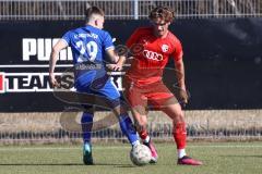 Bayernliga Süd - Saison 2022/2023 - FC Ingolstadt 04 - FC Deisenhofen - Juan Ignacio Cabrera (Nr.27 - FCI II) - Nikolaos Gkasimpagiazov blau Deisenhofen - Foto: Meyer Jürgen