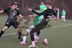 Bezirksliga - Saison 2025/26 - FC Fatih Ingolstadt - TSV 54 - DJK München - Robert Henemann (Nr.30 - FC Fatih)- Giuliano Rubenbauer schwarz München - Manuel Exner schwarz München #2 - Foto: Meyer Jürgen