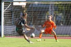 Bezirksliga - Saison 2025/26 - FC Fatih Ingolstadt - TSV Gaimersheim - Nico von Swiontek Brzezinski (Nr.17 - TSV Gaimersheim) - Daniel Wolf Torwart Fatih - Foto: Meyer Jürgen