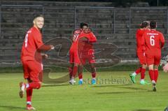 Bayernliga Süd - Saison 2022/2023 - FC Ingolstadt 04 -  VFB Hallbergmoos - Der 1:1 Ausgleichstreffer durch Udogu David (Nr.2 - Fc Ingolstadt 04 II) - Jubel - Karaogul Ishak (Nr.10 - Fc Ingolstadt 04 II) - Foto: Meyer Jürgen