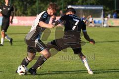 Bezirksliga - Saison 2025/26 - TSV Ober./Unterhaunstadt - VFR Garching - Oliver Günther - TSV Ober-/Unterh.stadt) - Luca Monetti schwarz Garching - Foto: Meyer Jürgen