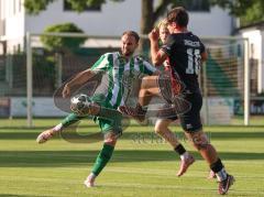 Landesliga - Freundschaftsspiel - Saison 2026/27 - SV Manching - FC Ingolstadt 04 II - Timo Hengmith (Nr.10 - FCI II) - Maximilian Eberwein (Nr.4 - SV Manching) - Foto: Meyer Jürgen
