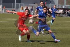 Bayernliga Süd - Saison 2022/2023 - FC Ingolstadt 04 - FC Deisenhofen - Jonas Perconti (Nr.14 - FCI II) - Niklas Sagner blau Deisenhofen - Foto: Meyer Jürgen