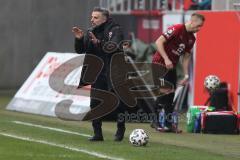 3. Fußball-Liga - Saison 2020/2021 - FC Ingolstadt 04 - FC Viktoria Köln - Chef-Trainer Tomas Oral (FCI) feuert seine Spieler an - Foto: Meyer Jürgen