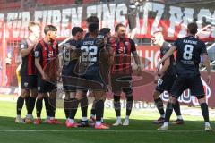 3. Liga - Saison 2024/25 - FC Ingolstadt 04 - SV Wehen Wiesbaden - Der 2:1 Führungstreffer - jubel - Benjamin Kanuric (Nr.8 - FCI) -- Foto: Meyer Jürgen