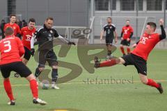 AUDI - Schanzer Amateurcup 2023 - Vorrunde - Türk SV Ingolstadt - SV 66 Pondorf - Ibrahim Sahin schwarz Türk SV - Jonas Sperber rot Pondorf rechts -  - Foto: Meyer Jürgen