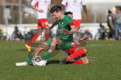 Bezirksliga - Saison 2023/24 - TSV Gaimersheim - FC Schwabing München - Dennis Hüttinger (Nr.7 - Gaimersheim) - Giacinto Sibilia weiss Schwabing - Foto: Meyer Jürgen