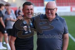 Toto-Pokal - Saison 2023/2024 - FC Ingolstadt 04 - Jahn Regensburg - Cheftrainer Michael Köllner (FCI) - Vorsitzender des Vorstandes Peter  Jackwerth (FCI) - Foto: Meyer Jürgen