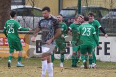 Bezirksliga - Saison 2024/25 - FC Gerolfing - FC Fatih Ingolstadt - Der 1:0 Führungstreffer durch Lukas Achhammer (Nr.9 - FC Gerolfing) - jubel  - XXXXX - Foto: Meyer Jürgen