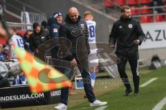 2.BL; FC Ingolstadt 04 - Karlsruher SC; enttäuscht, an der Seitenlinie, Spielerbank Cheftrainer André Schubert (FCI)