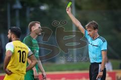 Landesliga - Saison 2026/27 - SV Manching - TSV Gersthofen - Dzenis Seferovic (Nr.6 - SV Manching) bekommt die gelbe Karte - XXXXX - Foto: Meyer Jürgen