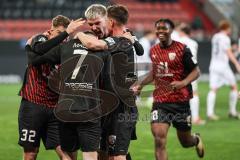 3. Liga; FC Ingolstadt 04 - SC Freiburg II; Elfmeter Tor Jubel Treffer Jannik Mause (7, FCI) Benjamin Kanuric (8, FCI) Sebastian Grönning (11, FCI) Simon Lorenz (32, FCI) Bryang Kayo (48, FCI)