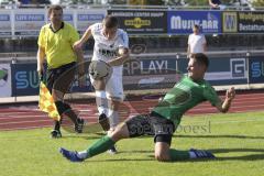 Bezirksliga - Saison 2023/2024 - TSV Gaimersheim - Grüne Heide - Qendrim Hoti weiss Gaimersheim - Manuel Schricker grün Grüne Heide - Foto: Meyer Jürgen