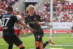 3. Liga; Rot-Weiss Essen - FC Ingolstadt 04; Ausgleich Tor Jubel Treffer Tobias Bech (11, FCI) 2:2 mit Pascal Testroet (37, FCI)