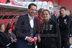 3. Liga - Saison 2024/25 - FC Ingolstadt 04 - SV Wehen Wiesbaden - Cheftrainerin Sabrina Wittmann (FCI) - Dr. Michael Kern - Foto: Meyer Jürgen