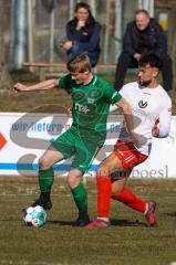 Bezirksliga OBB Nord - SV Manching - FC Schwabing München - Rainer Meisinger (#19 Manching) - Pancic Patrik weiss Schwabing - Foto: Jürgen Meyer