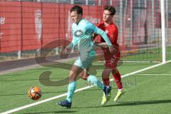 A-Junioren Bundesliga  - Saison 2023/24 - A-Junioren - FC Ingolstadt 04 - TSV 1860 München - Luka Klanac (Nr.9 - FC Ingolstadt 04 A-Jugend) - Leone Cristian blau München - Foto: Meyer Jürgen