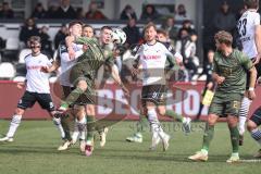 3. Liga; SC Verl - FC Ingolstadt 04; Zweikampf Kampf um den Ball Mladen Cvjetinovic (19, FCI) Mikic Daniel (4 Verl) Stöcker Michel (24 Verl) Steczyk Dominik (11 Verl)