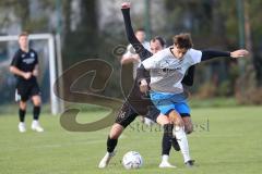 2023_11_12 - SV Hundszell - SV Karlskron   - Kreisliga - Saison 2023/24 - Tim Liesegang schwartz Hundszell -Samuel Tkac  weiss Karlskron -  Foto: Meyer Jürgen