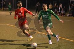 2024_2_8 - Bezirksliga - Saison 2023/24 - Freundschaftsspiel - FC Fatih Ingolstadt - SV Manching -  - Sebastian Graßl grün Manching - Akif Abasikeles rot Fatih - Foto: Meyer Jürgen