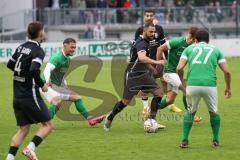 2023_10_21 - Kreisliga - Saison 2023/24 - FC Gerolfing - FC Fatih Ingolstadt - Emre Arik schwarz Fatih - Leo Zängler
grün mitte Gerolfing - Anastasios Porfyriadis #27 grün Gerolfing - Flaur Bashota grün links Gerolfing - Foto: Meyer Jürgen