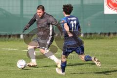 Kreisliga - Saison 2022/2023 - Türk.SV Ingolstadt - SV Menning - Bilal Gürle Torwart Türk SV - Cem Knupfer blau Menning - Foto: Meyer Jürgen