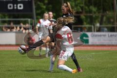 2. Fußball-Liga - Frauen - Saison 2022/2023 - FC Ingolstadt 04 - 1. FC Nürnberg - Villena Scheffler (Nr.28 - FCI Frauen) - Bogenschütz Kerstin weiss Nürnberg - Foto: Meyer Jürgen