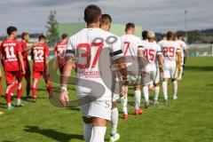 3. Liga; FC Ingolstadt 04 - Trainingslager, Testspiel, FC Kottern; Einmarsch, neues Auswärtstrikot von hinten mit neuen Sponsor PROSIS, Pascal Testroet (37, FCI)