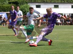 Testspiel - Saison 2026/27 - VFB Eichstätt - FC Ingolstadt 04 - Daniel Spies (Nr.4 - VFB Eichstätt) - Lars Lokotsch (Nr.13 - FCI) mit dem 0:1 Führungstreffer - jubel - Foto: Meyer Jürgen