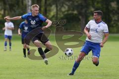 Kreisliga - Saison 2023/2024 - SV Menning - FC Mindelstetten - Marcel von Schuttenbach
 blau Menning - Andreas Siegl weiss Mindelstetten - Foto: Meyer Jürgen