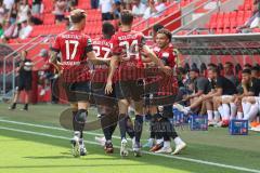 3. Fußball-Liga - Saison 2022/2023 - FC Ingolstadt 04 - SpVgg Bayreuth - Der 1:0 Führungstreffer durch Patrick Schmidt (Nr.9 - FCI) - Jubel -  - Foto: Meyer Jürgen