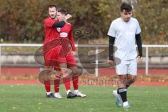 2023_11_5 - Kreisklasse - Saison 2023/24 - TSV Lenting - SV Eitensheim  -  Der 0:1 Führungstreffer durch - Tobias Dietze rot Eitensheim - jubel - Foto: Meyer Jürgen