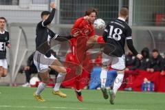 Bayernliga Nord - Saison 2023/24 - FC Ingolstadt 04 II - DJK Ammerthal - Krupa Jeroen (NR.9 - FCI) - Karzmarczyk Andre #18 Ammerthal - Kaiser Marcel schwarz links Ammerthal - Foto: Meyer Jürgen