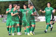 Bezirksliga - Saison 2025/26 - FC Gerolfing - TSV Ober./Unterh.stadt - Der 1:0 Führungstreffer durch Max Seitle grün Gerolfing - Foto: Meyer Jürgen