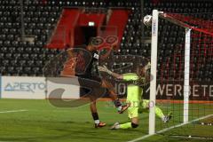 3. Liga - Saison 2025/26 - VFB Stuttgart II - FC Ingolstadt 04  - Marcel Costly (Nr.22 - FC Ingolstadt 04) - Torwart Florian Hellstern (Nr.1 - VFB Stuttgart II) - Foto: Meyer Jürgen