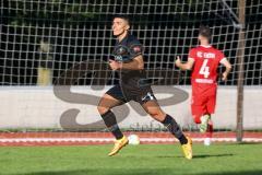 Bezirksliga - Saison 2022/2023 - FC Fatih Ingolstadt - SV Manching  - Der 0:1 Führungstreffer durch Porfyriadis Anastasios (Nr.19 - SV Manching) - Jubel - Foto: Meyer Jürgen