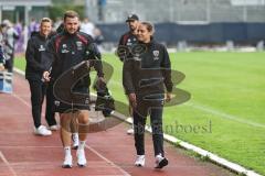 Toto-Pokal; SV Wacker Burghausen - FC Ingolstadt 04; vor dem Spiel Co-Trainer Fabian Reichler (FCI) Cheftrainerin Sabrina Wittmann (FCI)