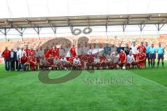 Mannschaftsfoto Audi FC Bayern Fanclub und FC Bayern Allstars. Foto: Adalbert Michalik
