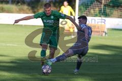 Totopokal- Saison 2023/2024 - SV Manching  - VFB Eichstätt - Sebastian Graßl (Nr.10 - SV Manching) - Zimmermann Johannis grau Eichstätt - Foto: Meyer Jürgen
