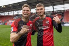 3. Liga; FC Ingolstadt 04 - FC Viktoria Köln; Sieg Jubel Freude 3:1 die Torschützen Simon Lorenz (32, FCI) Benjamin Kanuric (8, FCI)