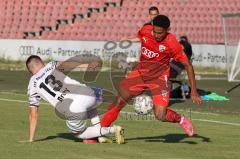 Bayernliga Süd - Saison 2022/2023 - FC Ingolstadt 04 -  TSV Dachau - Brei Sebastian weiss Dachau - Udogu David (Nr.2 - Fc Ingolstadt 04 II) - Foto: Meyer Jürgen