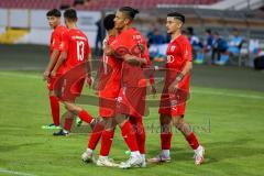 Bayernliga - U17 - Saison 2022/2023 - FC Ingolstadt 04 -  1860 München - Polat Arel rot FCI - Der 2:0 Führungstreffer  durch Polat Are rot FCI - Jubel - Foto: Meyer Jürgen