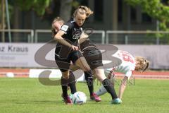 2. Fußball-Liga - Frauen - Saison 2022/2023 - FC Ingolstadt 04 - 1. FC Nürnberg - Isabelle Maliha (Nr.3 - FCI Frauen) - Mai Franziska weiss Nürnberg - Villena Scheffler (Nr.28 - FCI Frauen) -  Foto: Meyer Jürgen