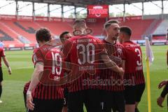 3. Liga - FC Ingolstadt 04 - TSV 1860 München - Tir 1:0 Jubel Stefan Kutschke (30, FCI) Marcel Gaus (19, FCI) Tobias Schröck (21, FCI) Dominik Franke (3 FCI)