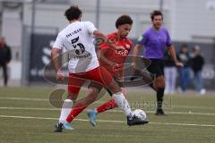 2023_10_28 - Bayernliga Nord - Saison 2023/24 - FC Ingolstadt 04 II - ASV Cham - Leandro Joaquin Kreit Casale rot FCI - Michael Lamecker weiss Cham - Foto: Meyer Jürgen