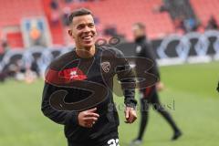 3. Liga; FC Ingolstadt 04 - FC Viktoria Köln; Marcel Costly (22, FCI) vor dem Spiel 250. Ligaspiel